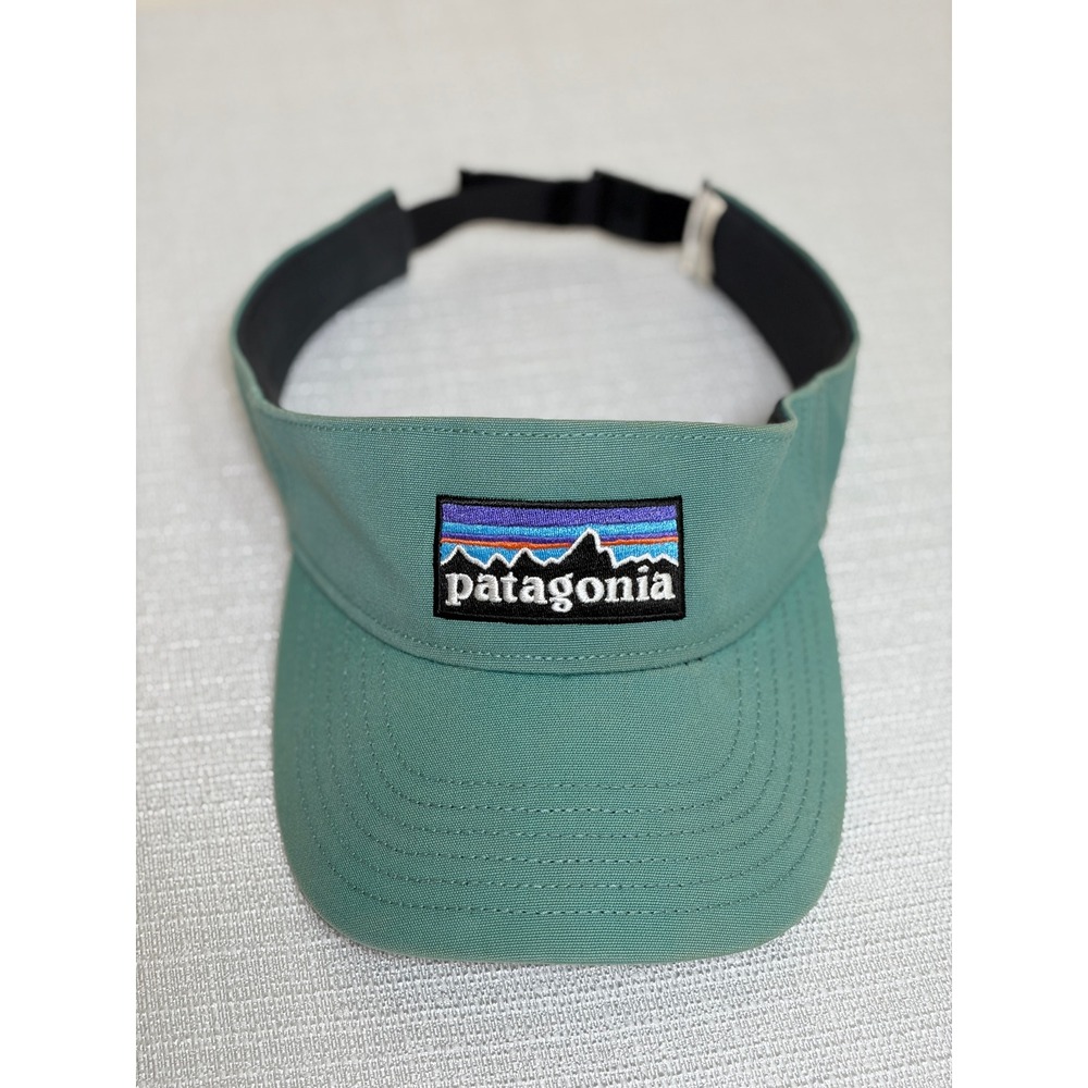 Patagonia Green P-6 Logo Adjustable Buckle Visor Hat Unisex OSFA Excellent